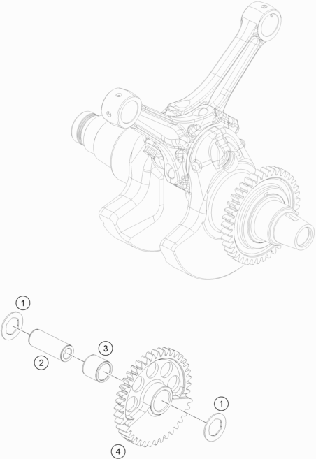 Despiece original completo de Eje de balance del modelo de KTM 1290 SUPER ADVENTURE S ORANGE del año 2024