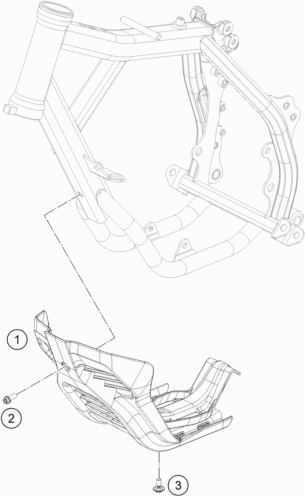 Despiece original completo de Cubre cárter del modelo de KTM SX-E 3 del año 2023