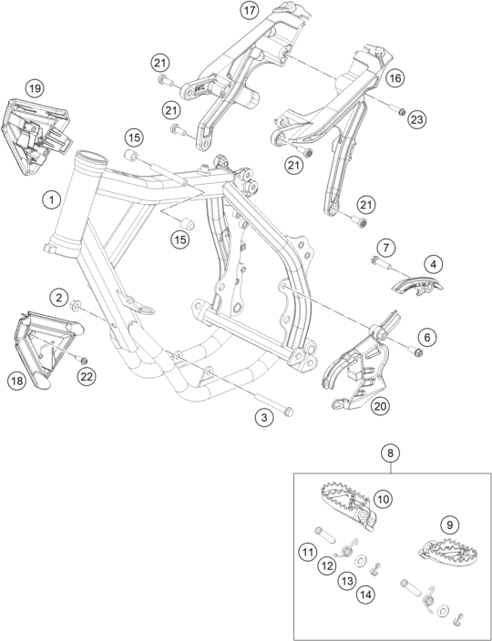 Despiece original completo de Chasis del modelo de KTM SX-E 3 del año 2024