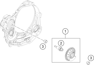 Despiece original completo de Eje de balance del modelo de KTM 450 EXC-F del año 2024