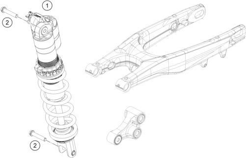 Despiece original completo de Amortiguador del modelo de KTM 250 SX del año 2024