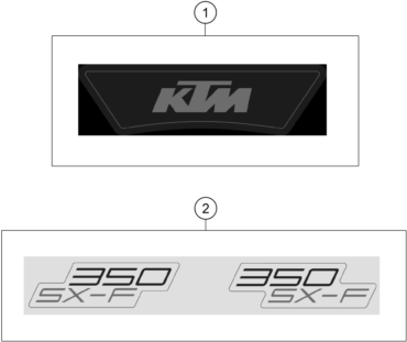 Despiece original completo de Kit gráficos del modelo de KTM 350 SX-F del año 2023