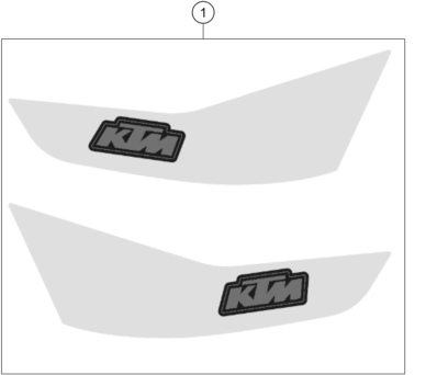 Despiece original completo de Kit gráficos del modelo de KTM RC 125 BLACK del año 2024