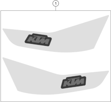 Despiece original completo de Kit gráficos del modelo de KTM RC 125 BLUE del año 2024