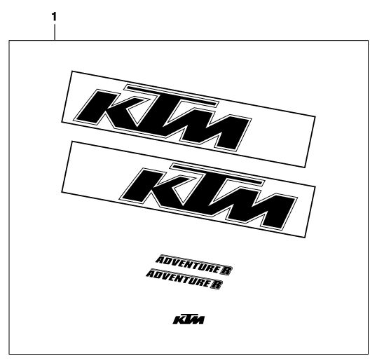 Despiece original completo de Kit gráficos del modelo de KTM 640 Adventure-R del año 2000