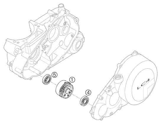 Despiece original completo de Eje de balance del modelo de KTM 640 LC4-E Super-Moto del año 2000