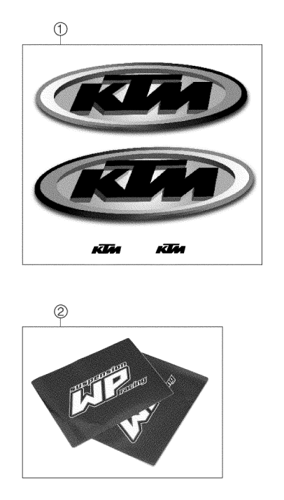 Despiece original completo de Kit gráficos del modelo de KTM 660 Rallye del año 2002