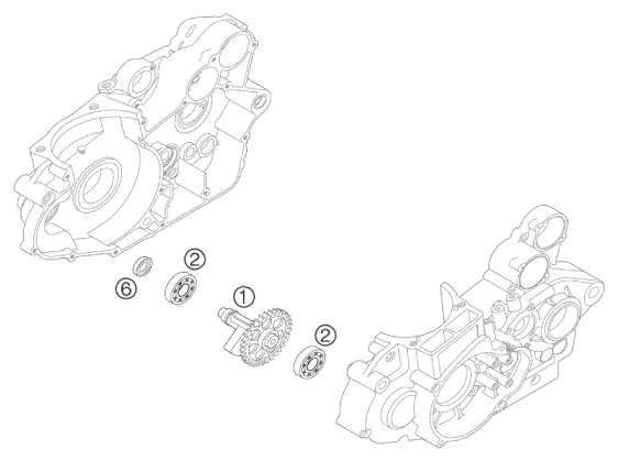 Despiece original completo de Eje de balance del modelo de KTM 250 EXC Racing del año 2001
