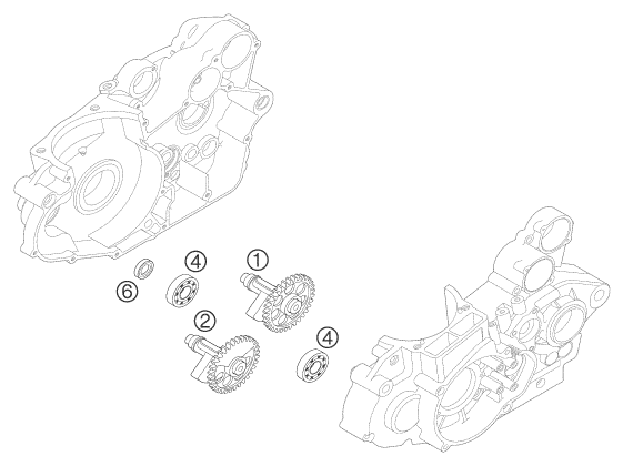 Despiece original completo de Eje de balance del modelo de KTM 540 SXS Racing del año 2004