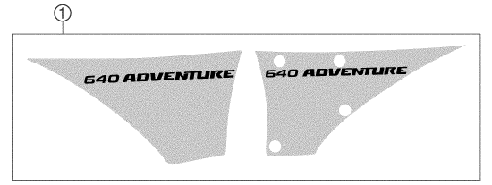 Despiece original completo de Kit gráficos del modelo de KTM 640 Adventure-R del año 2004