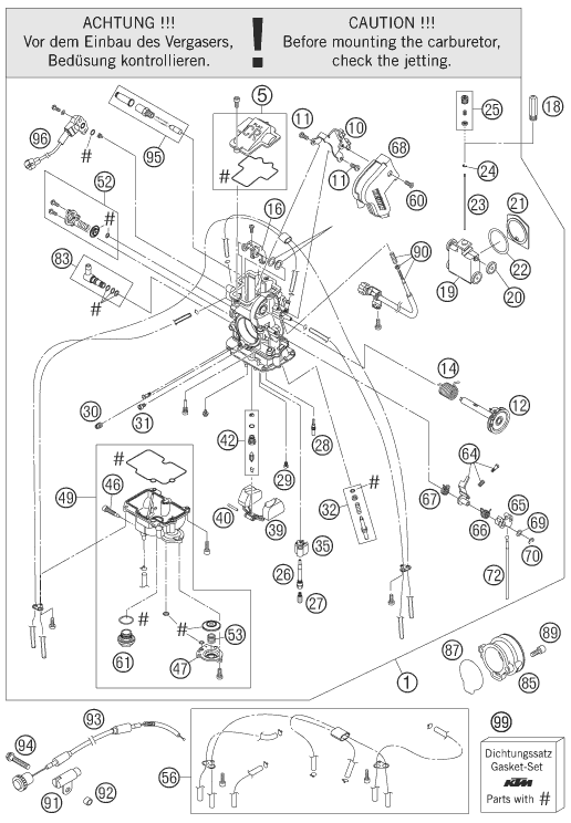 Despiece original completo de Carburador del modelo de KTM 660 Rallye Factory Repl. del año 2006