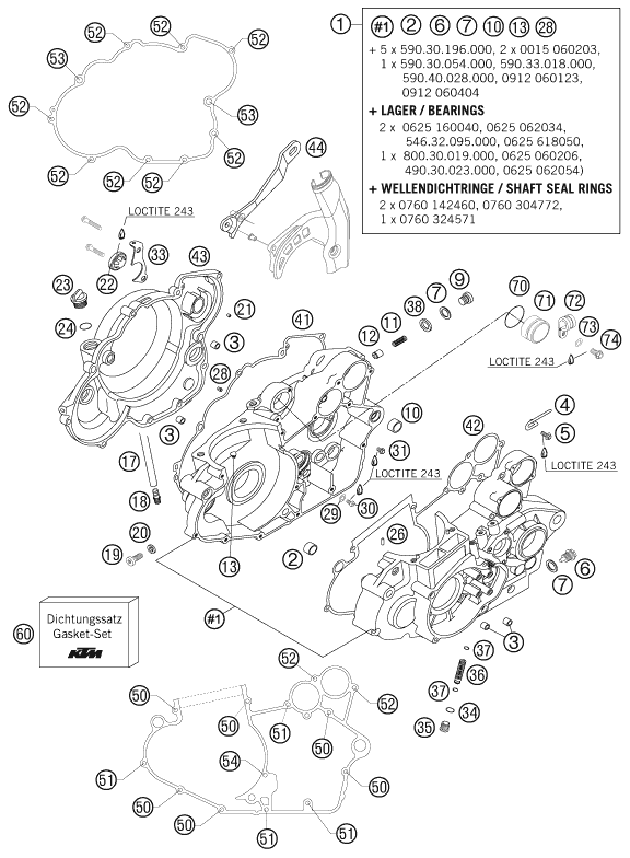 Despiece original completo de Carter del motor del modelo de KTM 560 SMR del año 2006