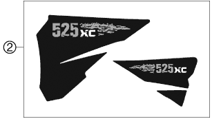 Despiece original completo de Kit gráficos del modelo de KTM 525 XC Desert Racing del año 2007