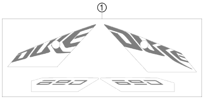 Despiece original completo de Kit gráficos del modelo de KTM 690 DUKE WHITE del año 2010