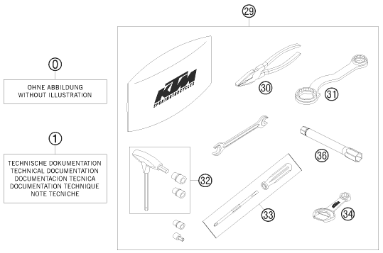 Despiece original completo de Paquete del modelo de KTM 690 DUKE WHITE del año 2010