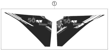 Despiece original completo de Kit gráficos del modelo de KTM 50 SX MINI del año 2009