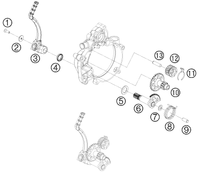 Despiece original completo de Pedal de arranque del modelo de KTM 50 SX MINI del año 2009