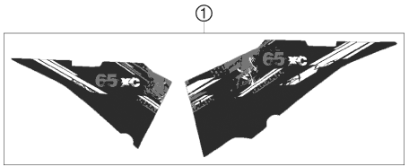 Despiece original completo de Kit gráficos del modelo de KTM 65 XC del año 2009