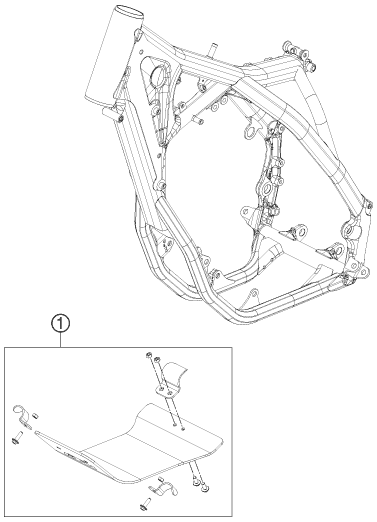 Despiece original completo de Cubre cárter del modelo de KTM 350 SX-F CAIROLI REPLICA del año 2012