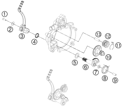 Despiece original completo de Pedal de arranque del modelo de KTM 50 SX del año 2013