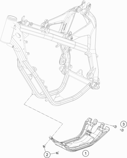 Despiece original completo de Cubre cárter del modelo de KTM Freeride 250 F del año 2018