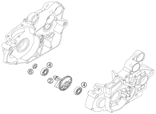 Despiece original completo de Eje de balance del modelo de KTM 525 XC ATV del año 2012