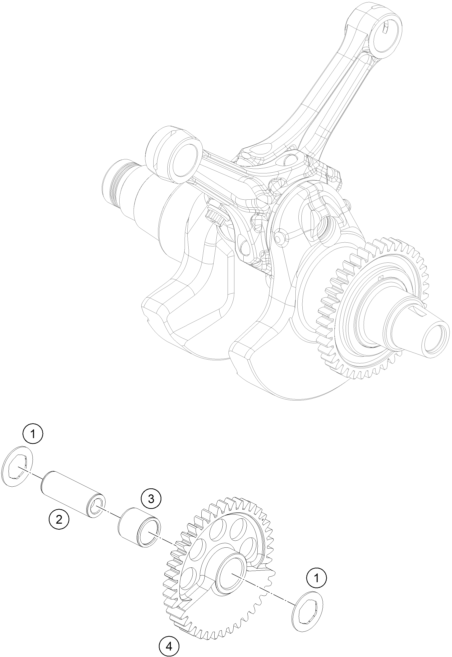 Despiece original completo de Eje de balance del modelo de KTM 1190 ADVENTURE ABS GREY del año 2015