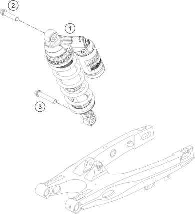 Despiece original completo de Amortiguador del modelo de KTM 85 SX 17 14 del año 2014