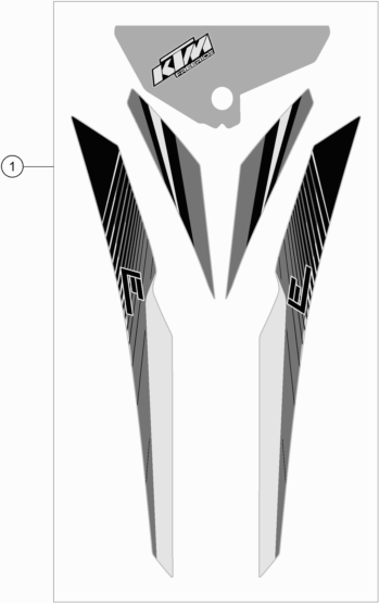 Despiece original completo de Kit gráficos del modelo de KTM FREERIDE E-SX del año 2014