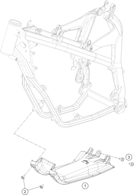 Despiece original completo de Cubre cárter del modelo de KTM FREERIDE 250 R del año 2017