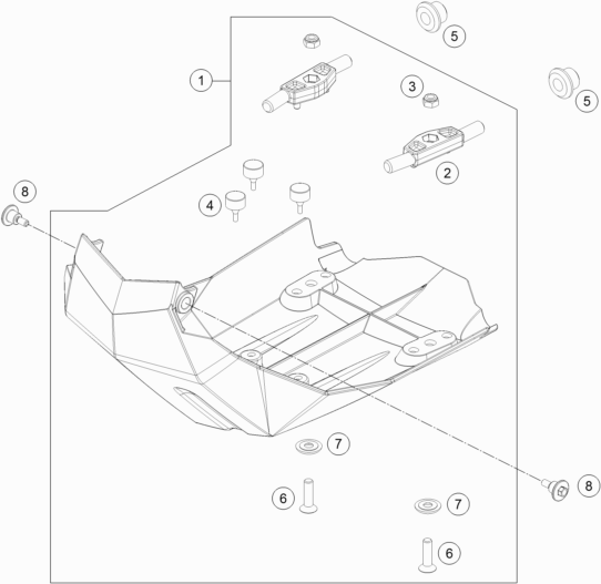 Despiece original completo de Cubre cárter del modelo de KTM 690 Enduro R del año 2018