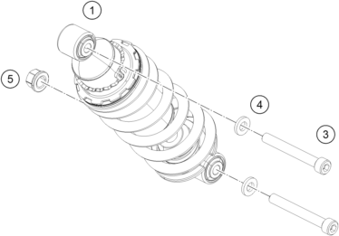 Despiece original completo de Amortiguador del modelo de KTM RC 390 WHITE ABS del año 2015