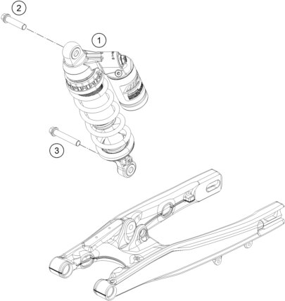 Despiece original completo de Amortiguador del modelo de KTM 85 SX 17 14 del año 2015