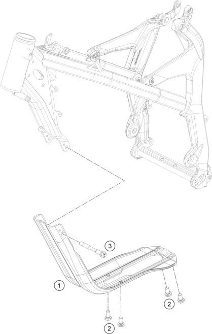 Despiece original completo de Cubre cárter del modelo de KTM FREERIDE  E-XC del año 2016