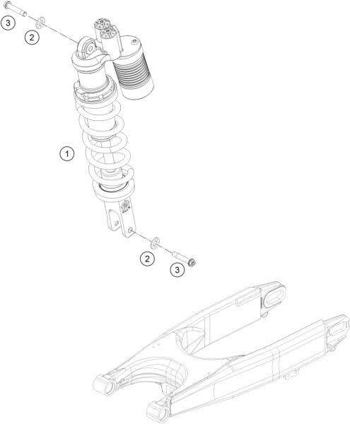 Despiece original completo de Amortiguador del modelo de KTM 450 RALLY FACTORY REPLICA del año 2016