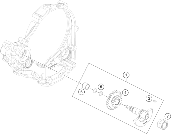 Despiece original completo de Eje de balance del modelo de KTM 350 SX-F del año 2016