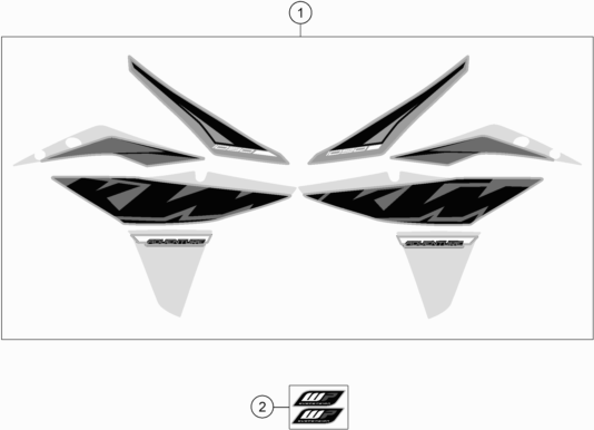Despiece original completo de Kit gráficos del modelo de KTM 1090 ADVENTURE L del año 2017