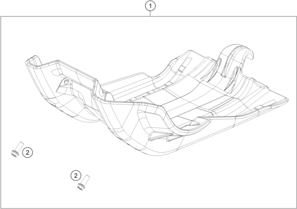 Despiece original completo de Cubre Cárter del modelo de KTM 450 EXC-F SIX DAYS del año 2023