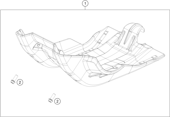 Despiece original completo de Cubre Cárter del modelo de KTM 350 EXC-F Six Days del año 2021