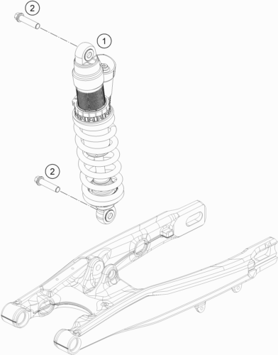 Despiece original completo de Amortiguador II del modelo de KTM 85 SX 19/16 del año 2021