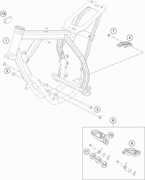 Despiece original completo de Chasis del modelo de KTM 50 SX del año 2020