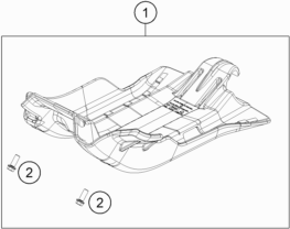 Despiece original completo de Cubre cárter del modelo de KTM 250 EXC Six Days TPI del año 2020
