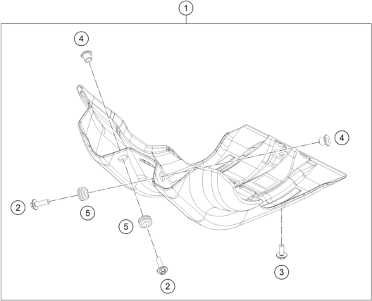 Despiece original completo de Cubre Cárter del modelo de KTM 250 SX-F Troy Lee Designs del año 2021