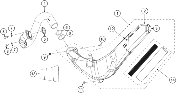 Despiece original completo de Sistema De Escape del modelo de GASGAS TXT RACING 300 del año 2020