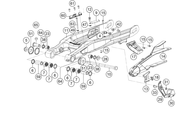 Despiece original completo de Basculante del modelo de GASGAS TXT RACING 300 del año 2020