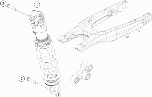 Despiece original completo de Amortiguador del modelo de KTM 450 SMR del año 2022