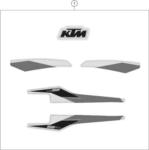Despiece original completo de Kit Gráficos del modelo de KTM 65 SX del año 2021