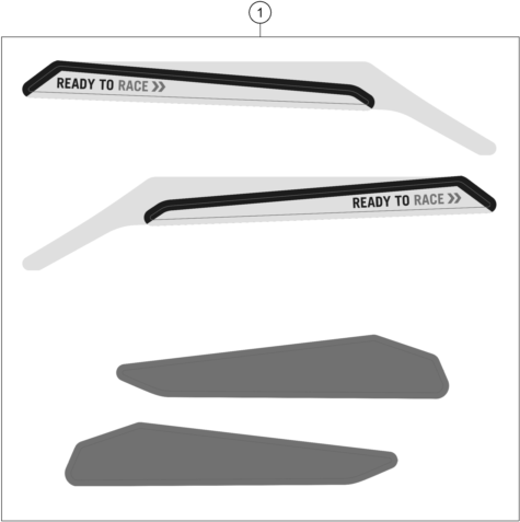 Despiece original completo de Kit Gráficos del modelo de KTM 1290 SUPER ADVENTURE S, black del año 2022