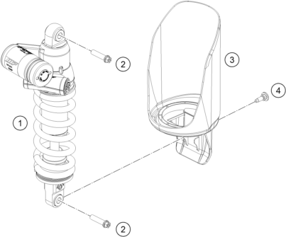 Despiece original completo de Amortiguador 2 del modelo de KTM 890 ADVENTURE R del año 2023