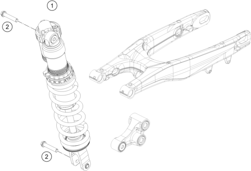 Despiece original completo de Amortiguador del modelo de KTM 450 SX-F del año 2022